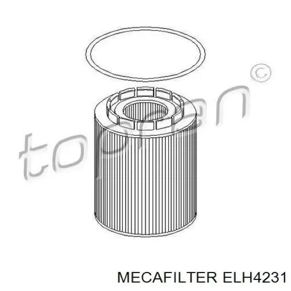 Масляний фільтр двигуна Mecafilter ELH4231 ціна, від 6.48 USD