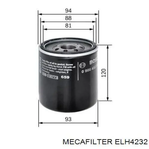 Фільтр масляний ELH4232 Mecafilter