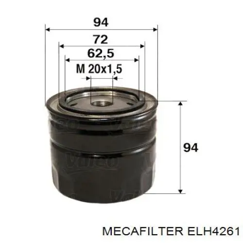 ELH4261 Mecafilter фільтр масляний