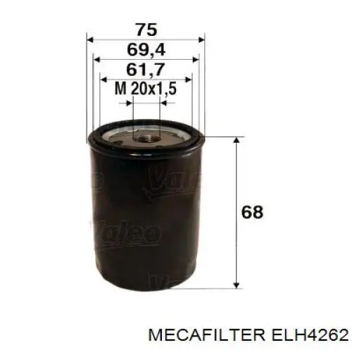 Фільтр масляний ELH4262 Mecafilter