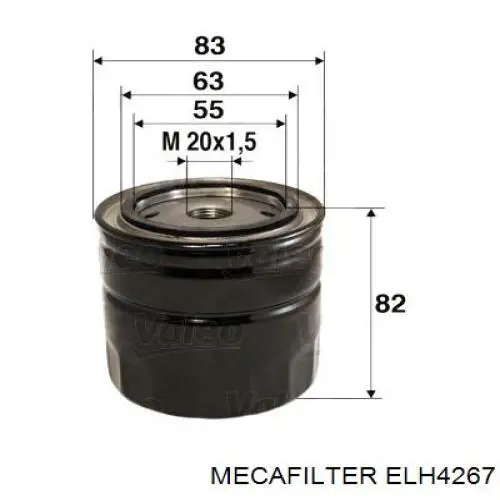 Фільтр масляний ELH4267 Mecafilter