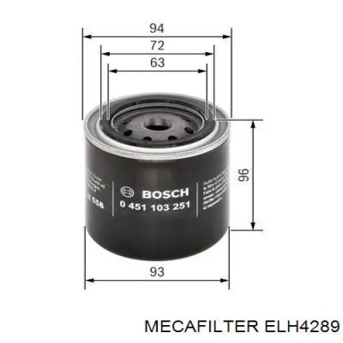 ELH4289 Mecafilter фільтр масляний