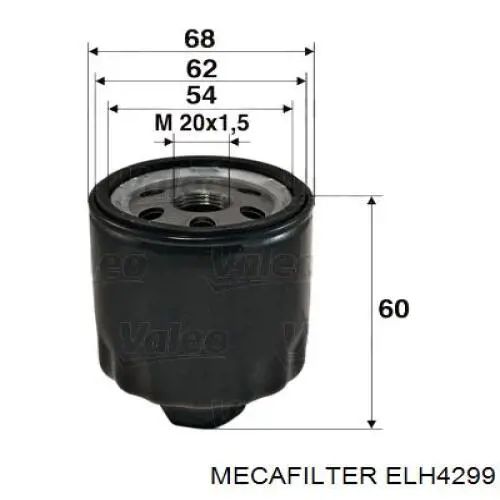 ELH4299 Mecafilter фільтр масляний