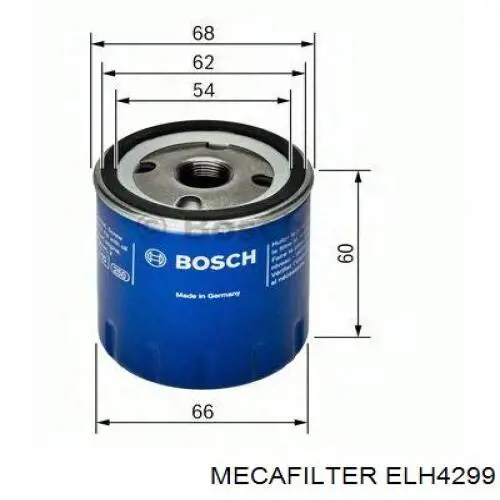 Масляний фільтр ELH4299 Mecafilter