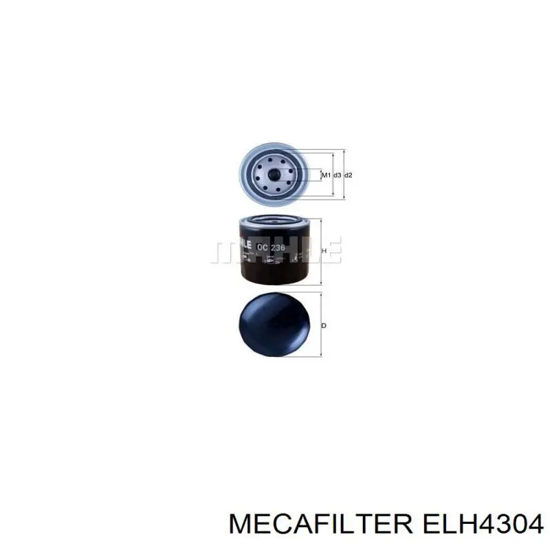 Масляний фільтр двигуна Mecafilter ELH4304 ціна, від 7.53 USD