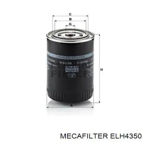 Фільтр масляний ELH4350 Mecafilter