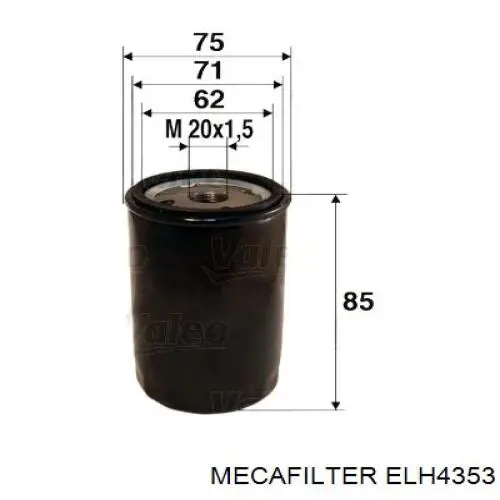 Купити ELH4353 Mecafilter Фільтр очищення масла відцентровий