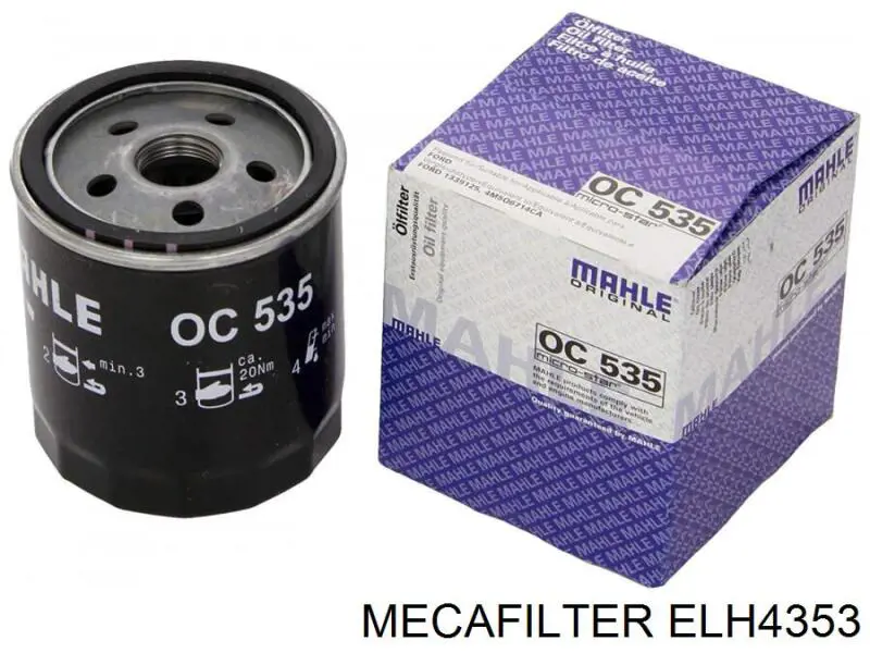 Масляний фільтр двигуна Mecafilter ELH4353 ціна, від 5.70 USD