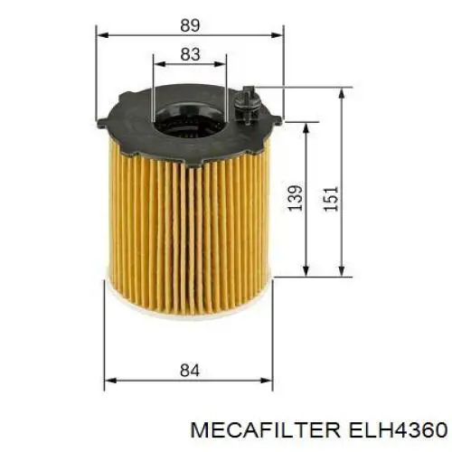ELH4360 Mecafilter фільтр масляний