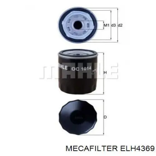 ELH4369 Mecafilter фільтр масляний