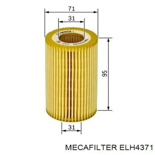 ELH4371 Mecafilter фільтр масляний