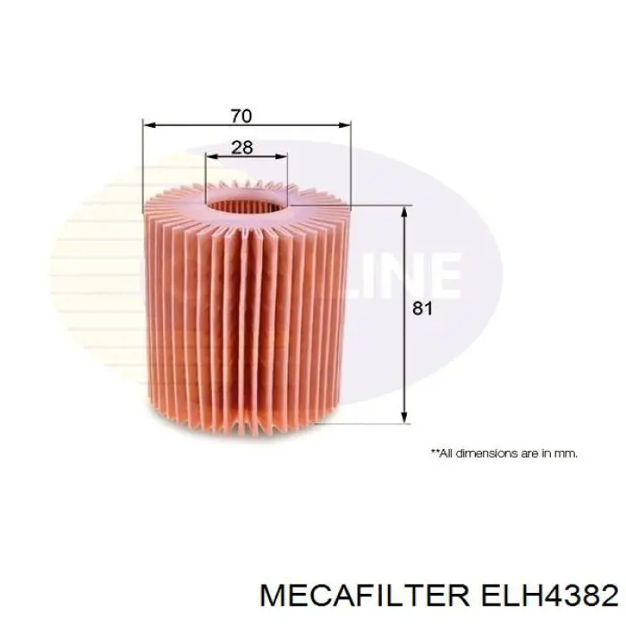 Фільтр масляний ELH4382 Mecafilter