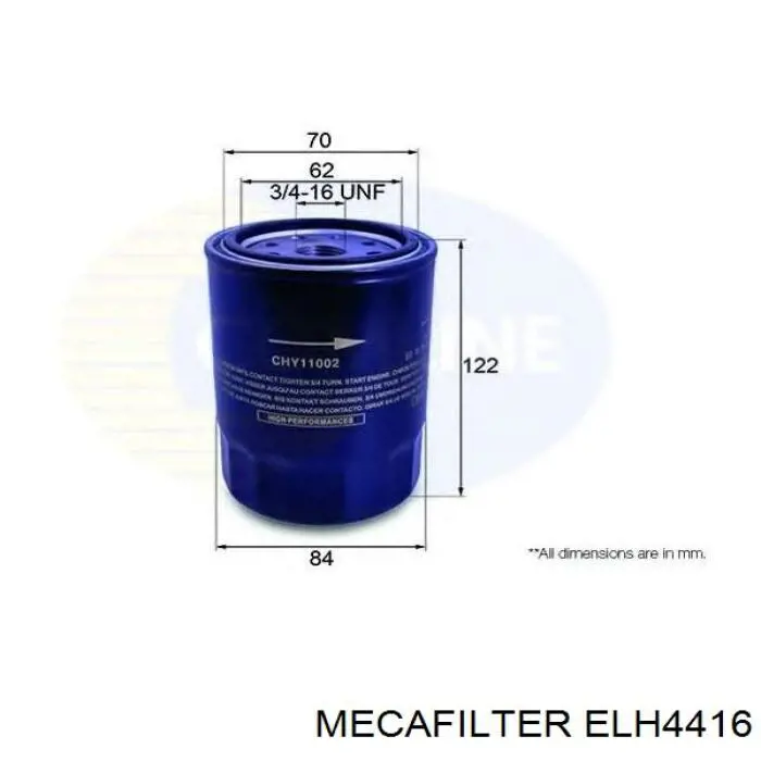 ELH4416 Mecafilter фільтр масляний