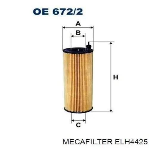 Масляний фільтр ELH4425 Mecafilter