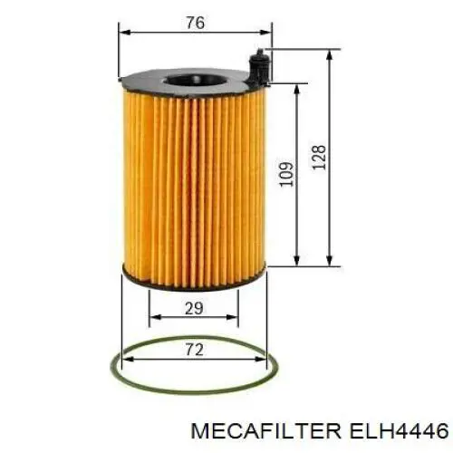 Масляний фільтр двигуна Mecafilter ELH4446 ціна, від 8.07 USD