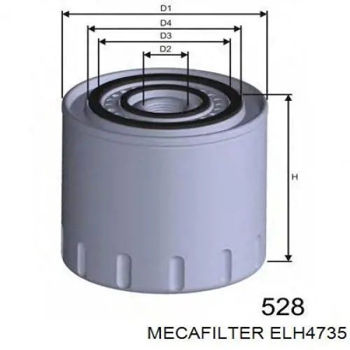 ELH4735 Mecafilter Фільтр масла