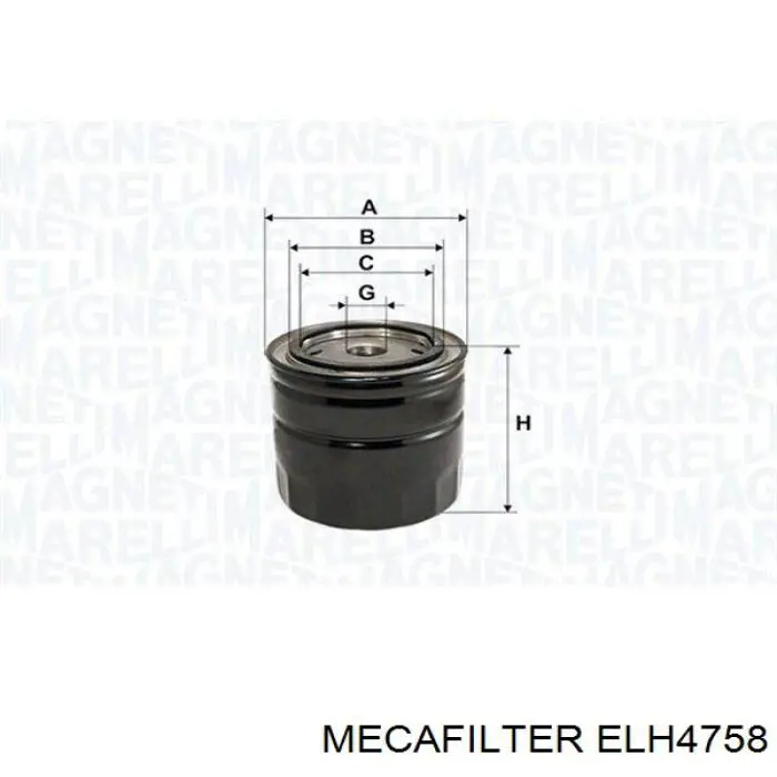 ELH4758 Mecafilter фільтр масляний