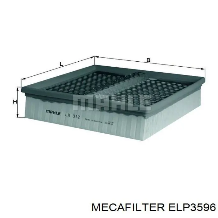 ELP3596 Mecafilter Повітряний фільтр двигуна