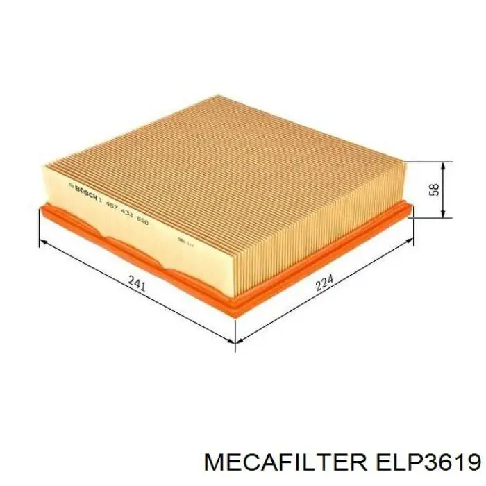 ELP3619 Mecafilter фільтр повітряний