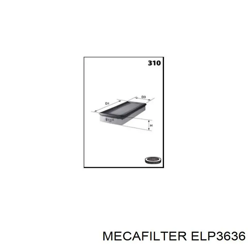 ELP3636 Mecafilter фільтр повітряний