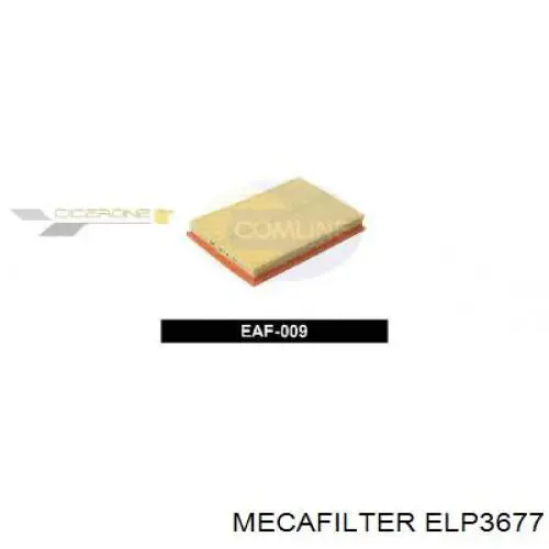 ELP3677 Mecafilter Повітряний фільтр двигуна