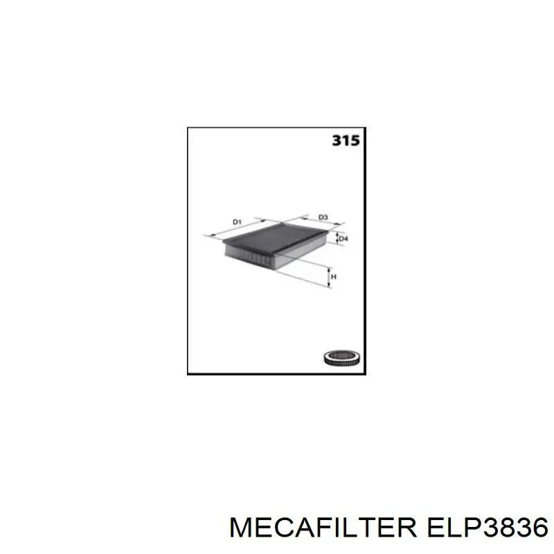 ELP3836 Mecafilter фільтр повітряний
