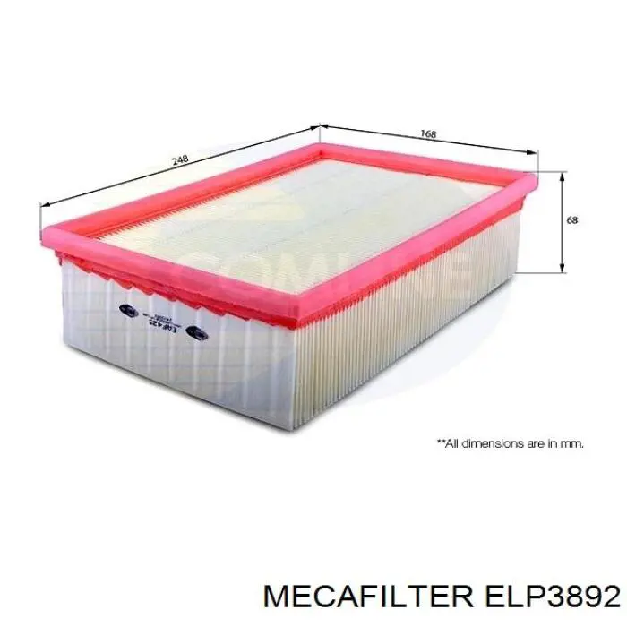 Повітряний фільтр ELP3892 Mecafilter