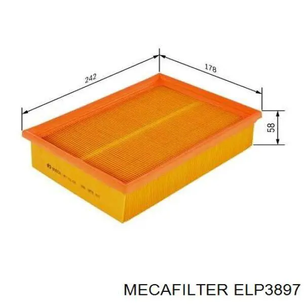 Елемент повітряного фільтра Mecafilter ELP3897 ціна, від 7.50 USD