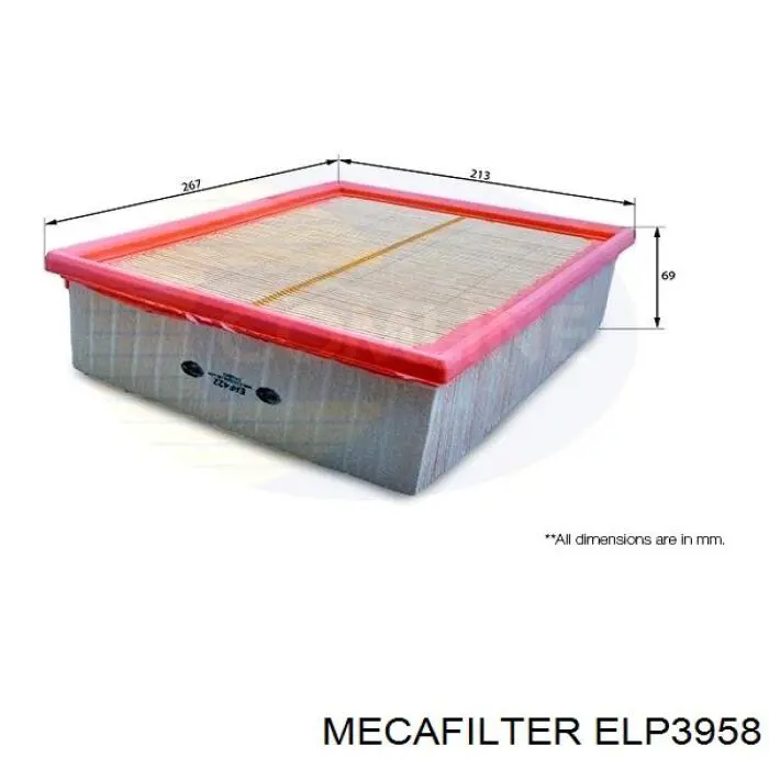 Елемент повітряного фільтра Mecafilter ELP3958 ціна, від 7.92 USD