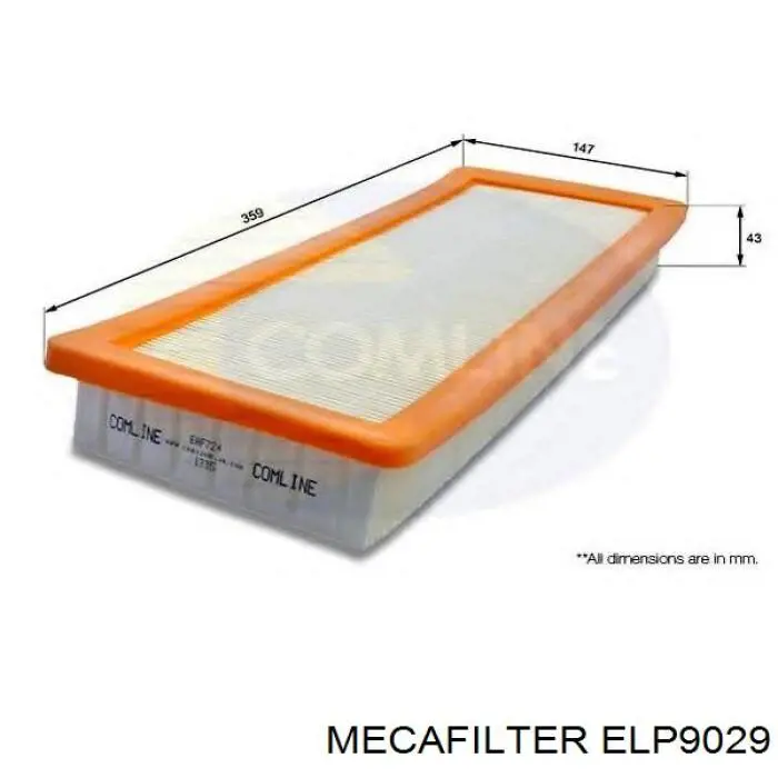 Повітряний фільтр ELP9029 Mecafilter
