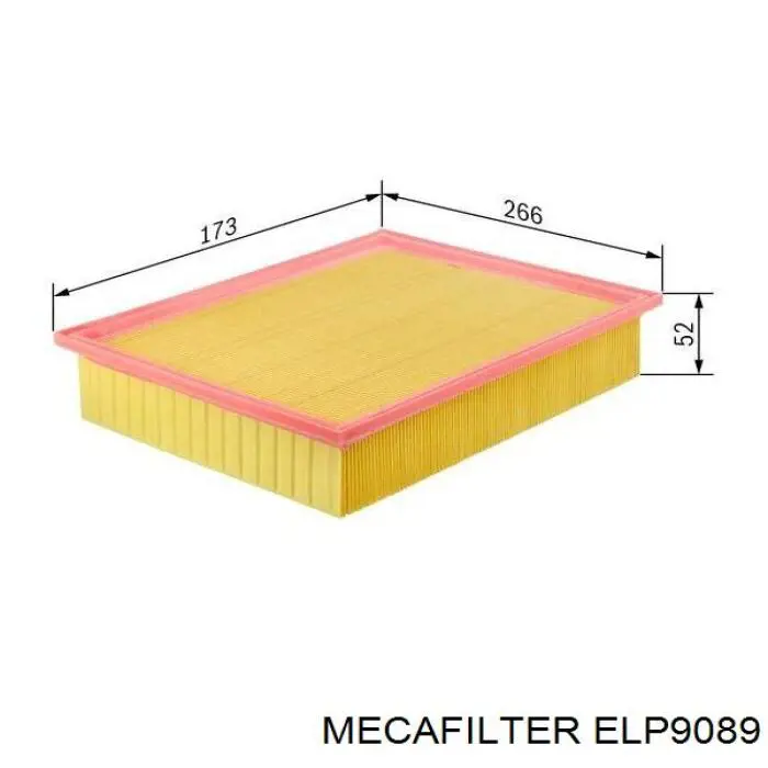 Елемент повітряного фільтра Mecafilter ELP9089 ціна, від 5.63 USD