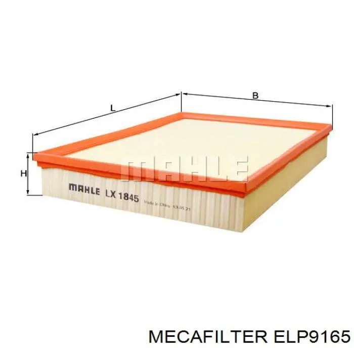 ELP9165 Mecafilter Повітряний фільтр двигуна