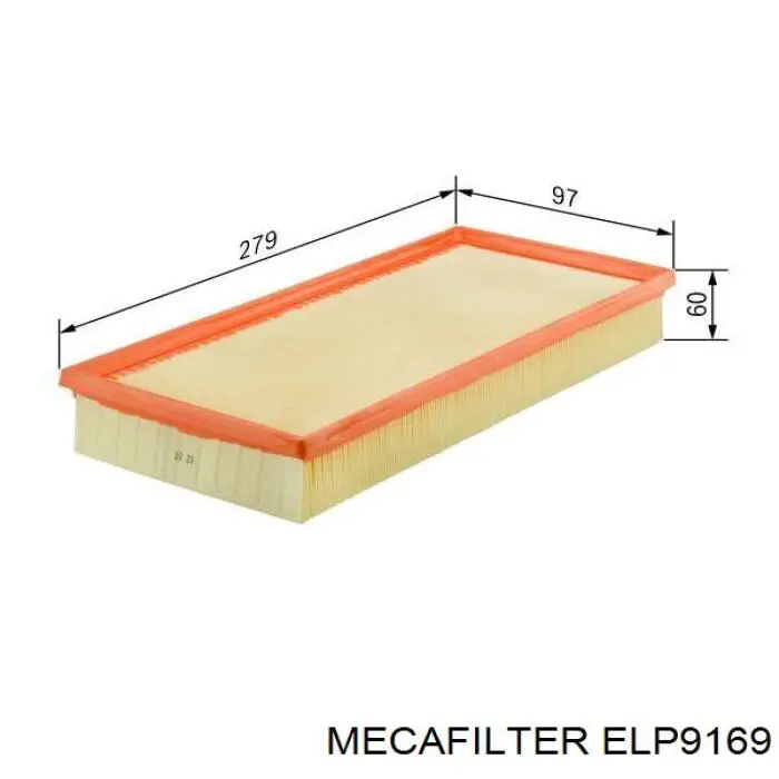 ELP9169 Mecafilter Повітряний фільтр двигуна