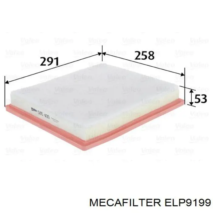 ELP9199 Mecafilter Повітряний фільтр двигуна