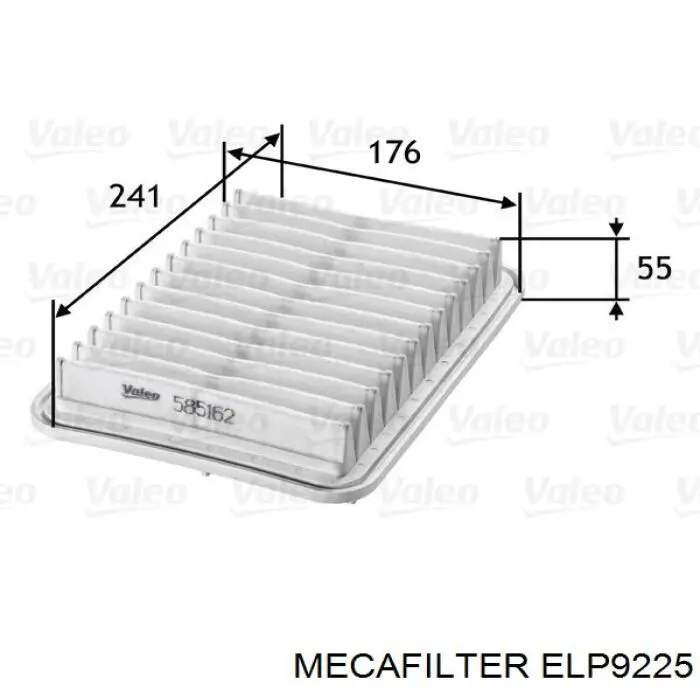 Повітряний фільтр ELP9225 Mecafilter