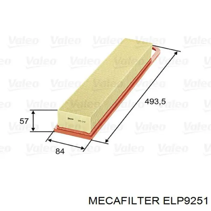 Елемент повітряного фільтра Mecafilter ELP9251 ціна, від 5.12 USD