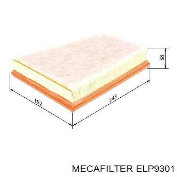 ELP9301 Mecafilter Повітряний фільтр двигуна