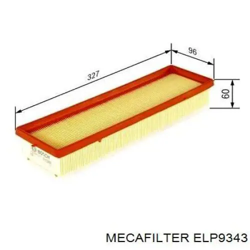 ELP9343 Mecafilter Повітряний фільтр двигуна