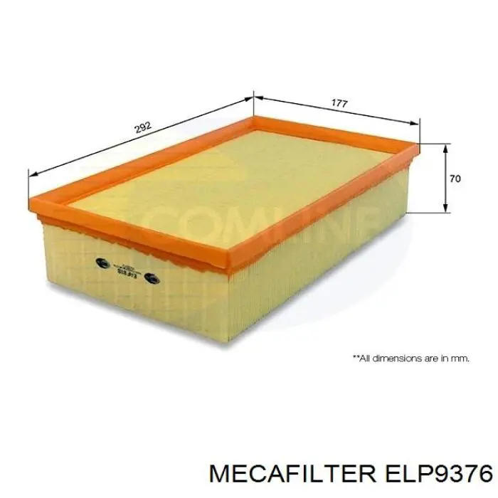 ELP9376 Mecafilter Повітряний фільтр двигуна