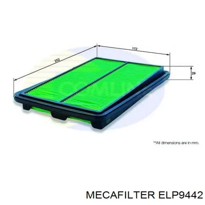 Елемент повітряного фільтра Mecafilter ELP9442 ціна, від 7.26 USD