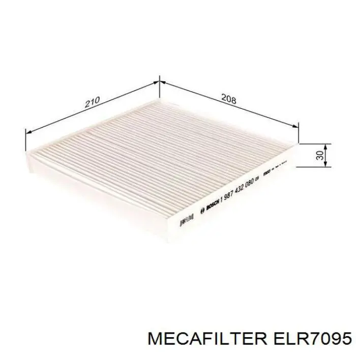 Повітряний фільтр салону Mecafilter ELR7095