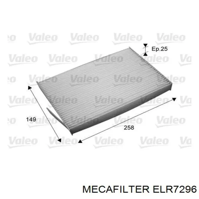 ELR7296 Mecafilter Внутрішньосалонний фільтр