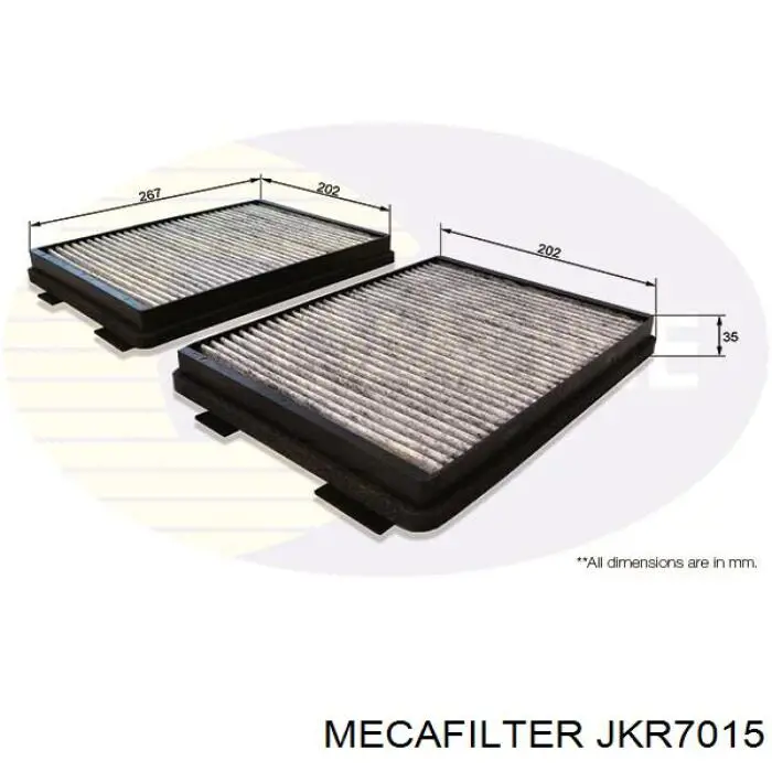 Купити JKR7015 Mecafilter Фільтр салону вугільний