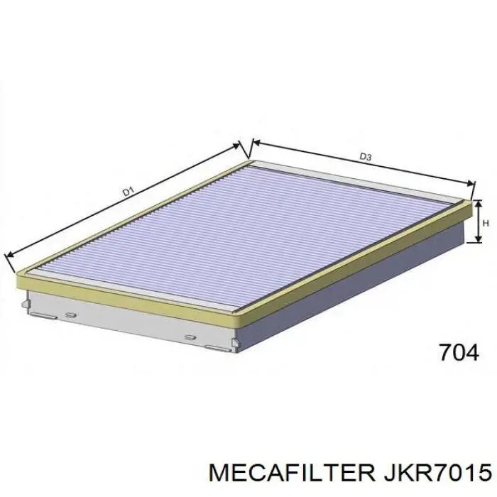 Купити JKR7015 Mecafilter Фільтр салону вугільний