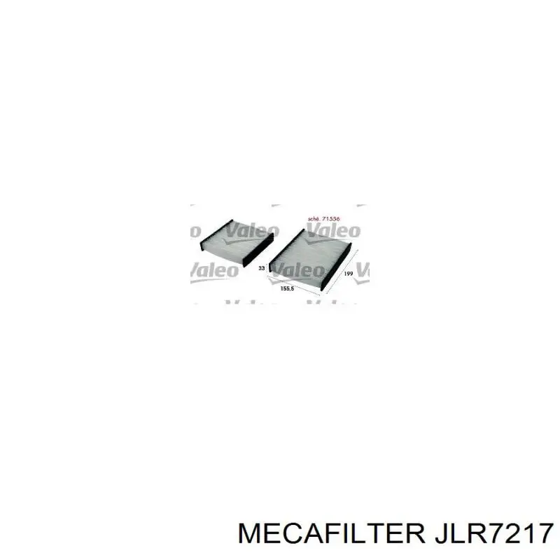 JLR7217 Mecafilter Внутрішньосалонний фільтр