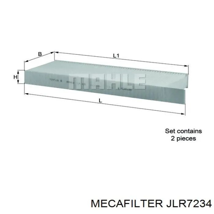 JLR7234 Mecafilter фільтр салону