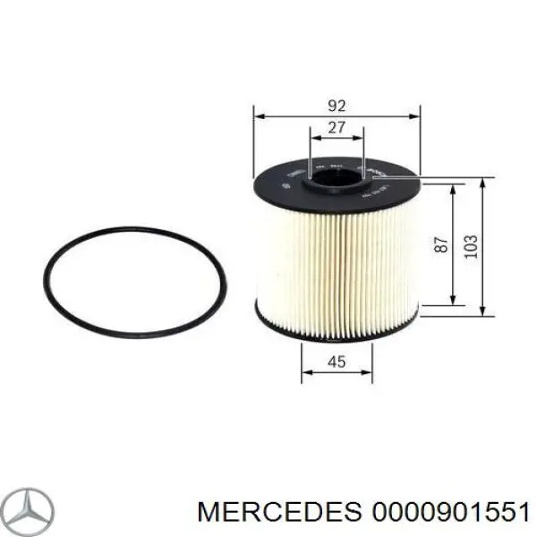 0000901551 Mercedes фільтр паливний
