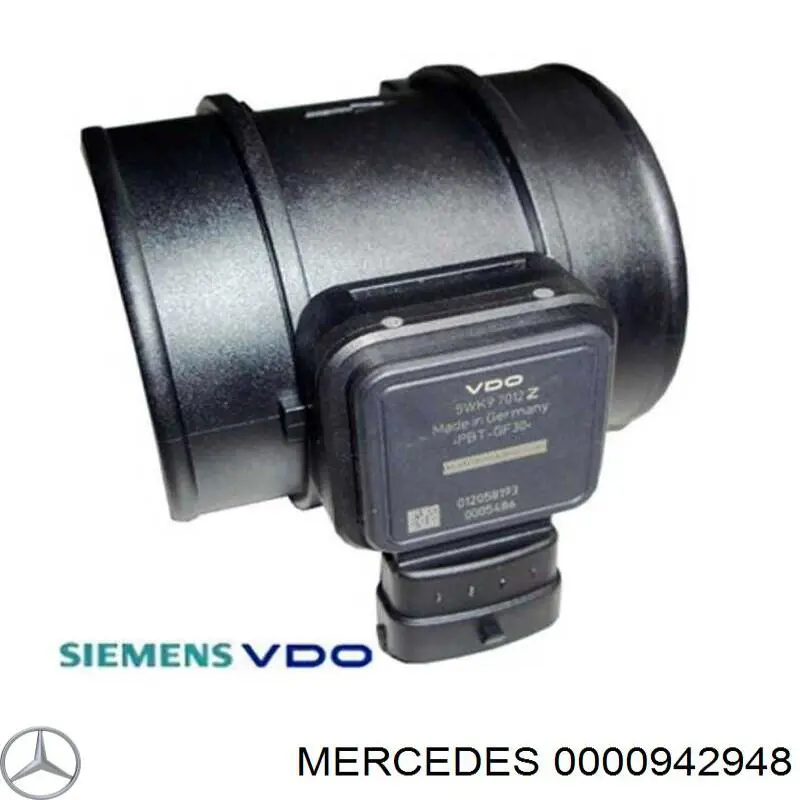 0000942948 Mercedes датчик потоку (витрати повітря, витратомір MAF - (Mass Airflow))