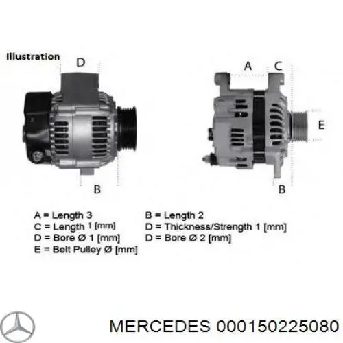 Генератор 0001502250 Mercedes