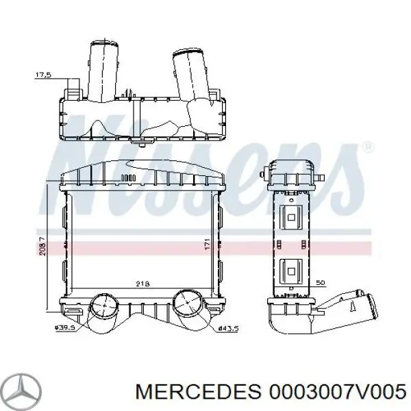 Радіатор интеркуллера 0003007V005 Mercedes